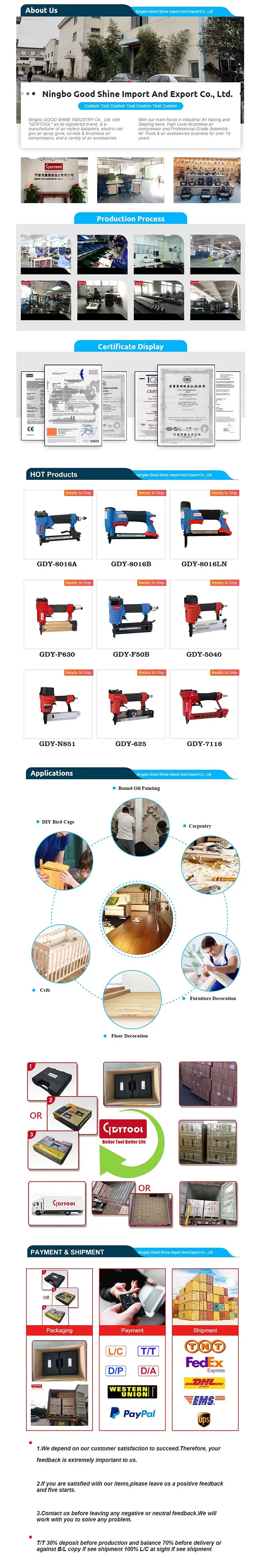 Ga. 23 Air Pin Nailer, 0.63mm Headless Pin Nail Gun, Professional Pneumatic Headless Micro Pin Nailer Ga. 23 Air Pinner Gdy-P630