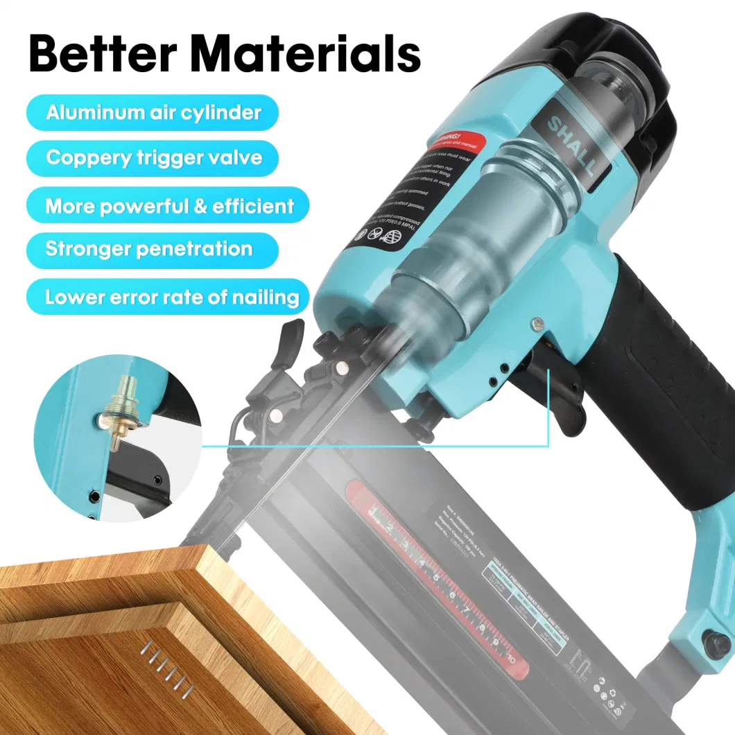 Shall 18 Gauge 9025 Pneumatic Nailers Accepts: 13/32" to 1" Inch Nails Load 100 Pieces Nails Magazine Air Nail Gun for Wood